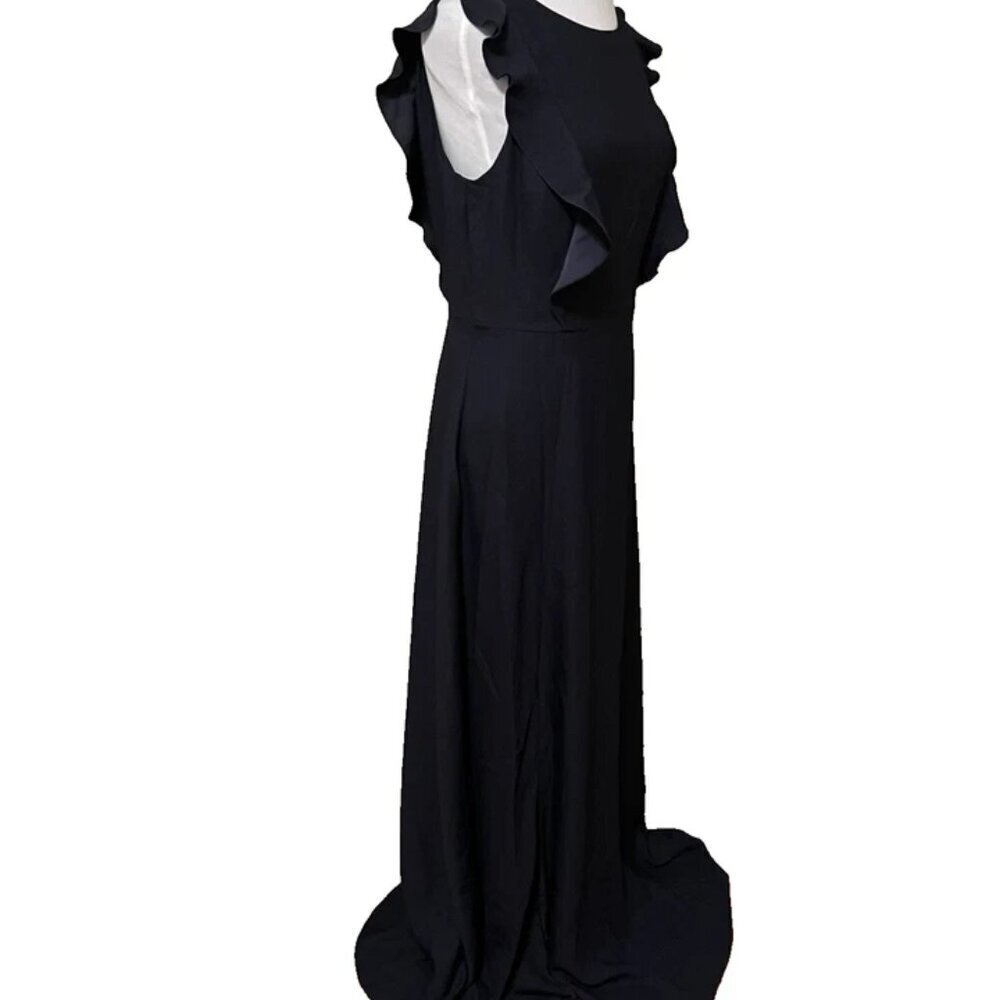 NEW Ted Baker London ARDENIA Waterfall Ruffle Maxi DressLong Dress - Navy $395 - Picture 3 of 10